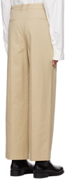 System Beige Loose Fit Trousers