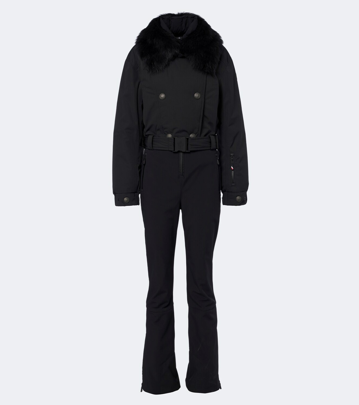 Moncler Grenoble Belted shearling-trimmed ski suit
