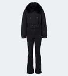 Moncler Grenoble Belted shearling-trimmed ski suit