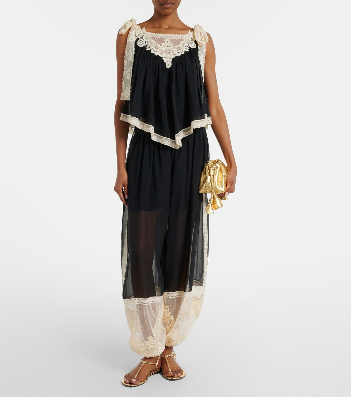 Zimmermann Roselight lace-trimmed cotton and silk top