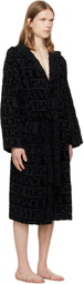 Versace Black 'Versace Allover' Bathrobe