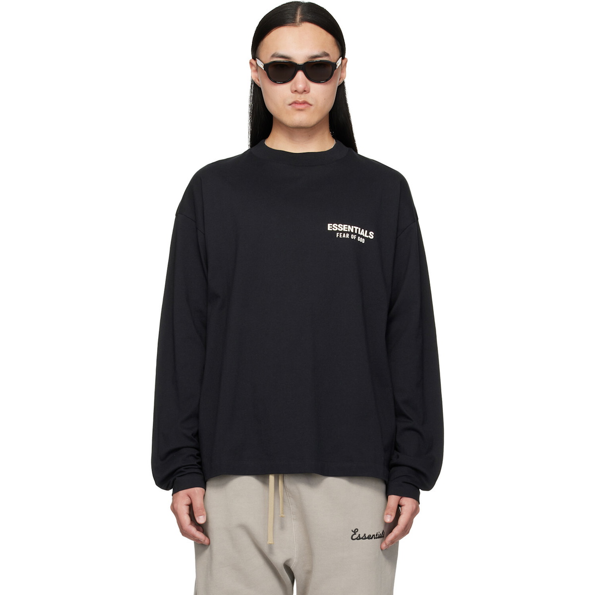Fear of God ESSENTIALS Black Classic Long Sleeve T-shirt