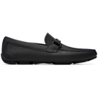 Ferragamo Black Gancini Driver Ornament Loafers