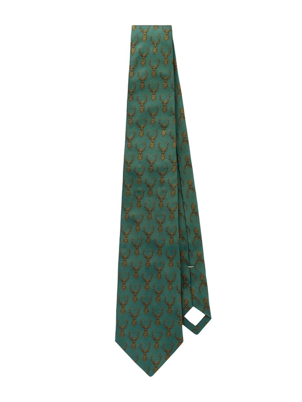 Photo: Purdey - 8cm Printed Silk Tie - Green