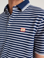 Valentino Garavani - Logo-Appliquéd Striped Cotton-Piqué Polo Shirt - Blue