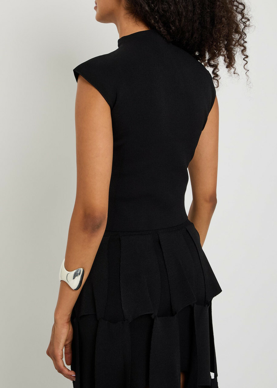 A.W.A.K.E Mode Cap-sleeve Close-knit top Black