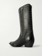 Enfants Riches Déprimés - Split Ends Embroidered Leather Boots - Black