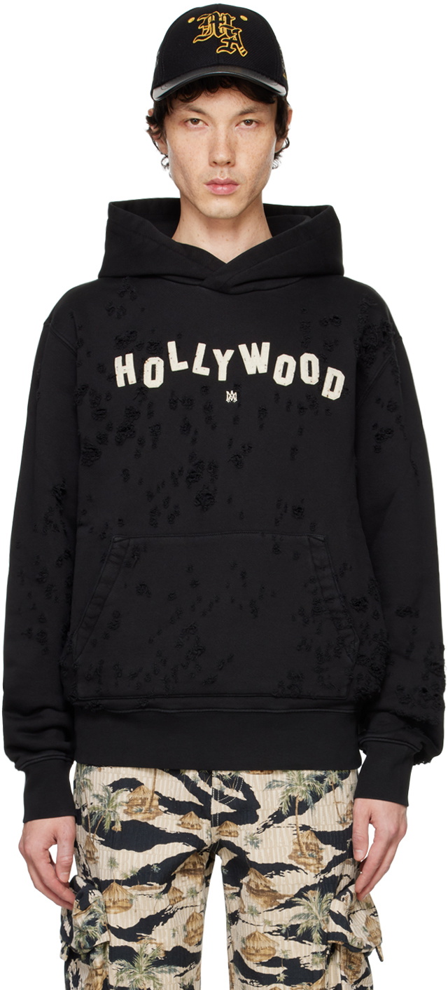 AMIRI Black 'Hollywood' Shotgun Hoodie Amiri