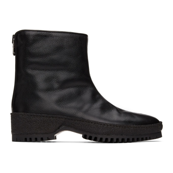 Photo: Kenzo Black Grained Leather Chelsea Boots