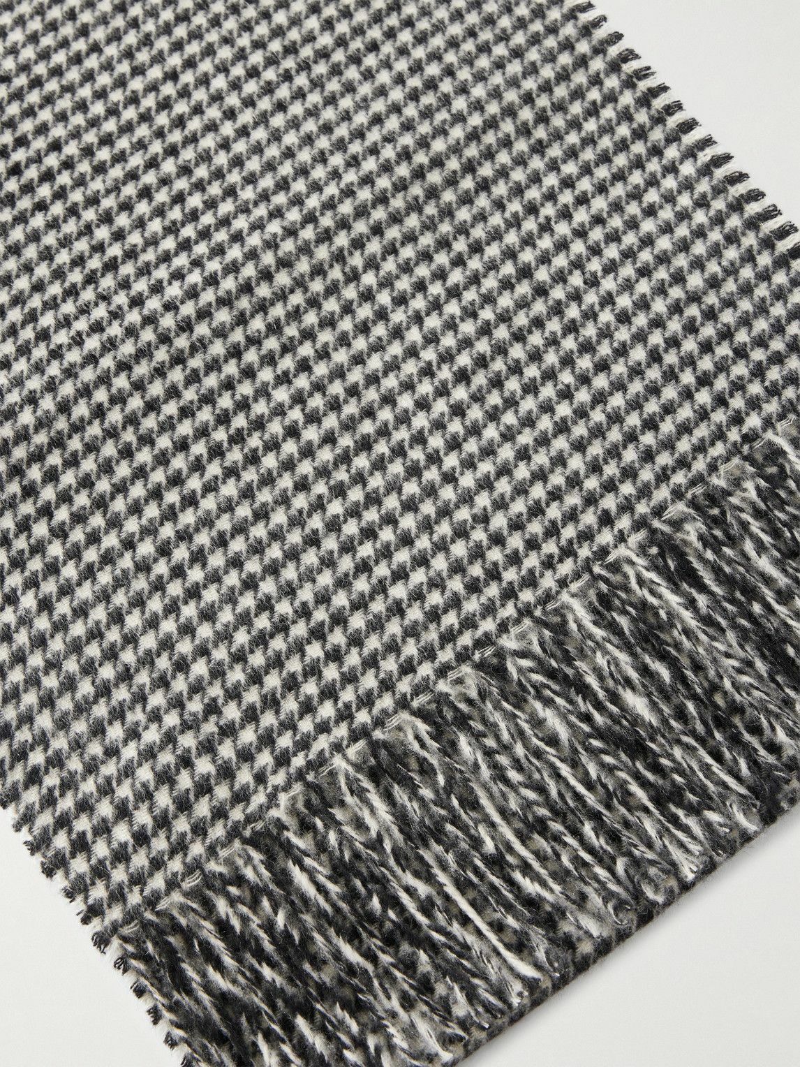 Nili Lotan - Fringed Houndstooth Cashmere Scarf