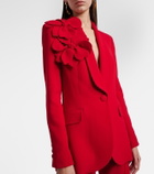 Elie Saab Floral-appliqué cady blazer