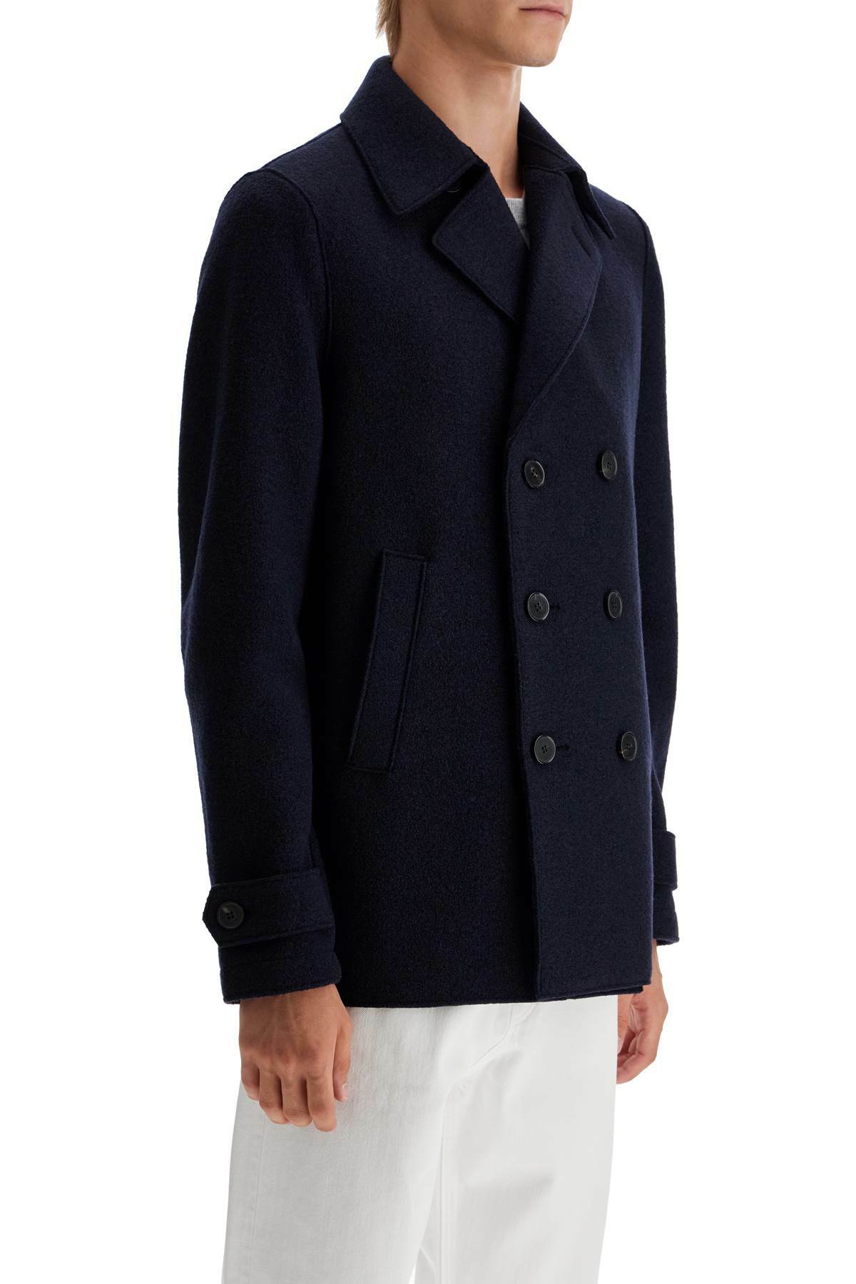 HARRIS WHARF LONDON double-breasted woolen caban Blue