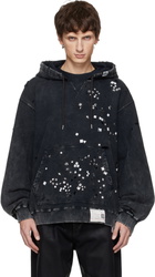 Maison MIHARA YASUHIRO Black Embellished Bleached Hoodie