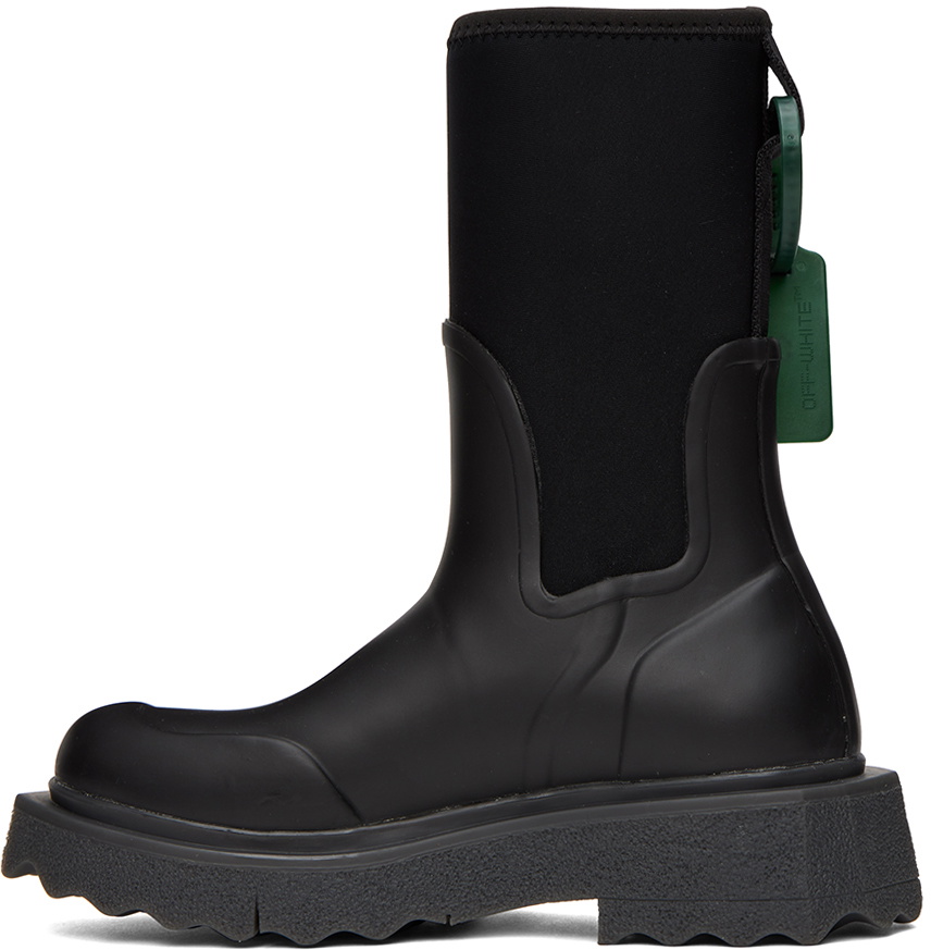 Off-White Black Sponge Rain Boots