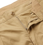 Monitaly - Tapered Cropped Pleated Vancloth Cotton Oxford Trousers - Neutrals