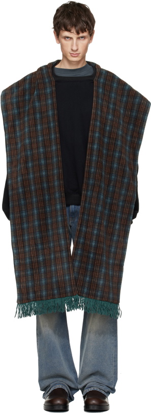 Photo: We11done Black Scarf-Detail Long-Sleeved Sweatshirt