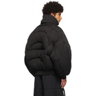 Chen Peng Black Down Pleated Puffer Jacket