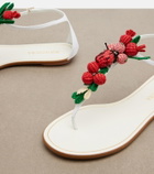 Aquazzura Botanica raffia-effect thong sandals