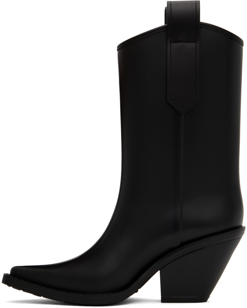 Balmain Black Rubber Tess PB Cowboy Boots