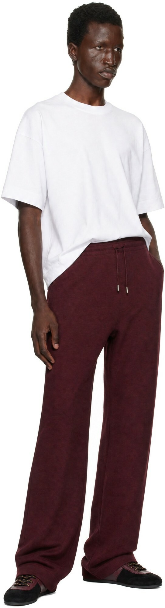 Dries Van Noten Burgundy Cotton Sweatpants