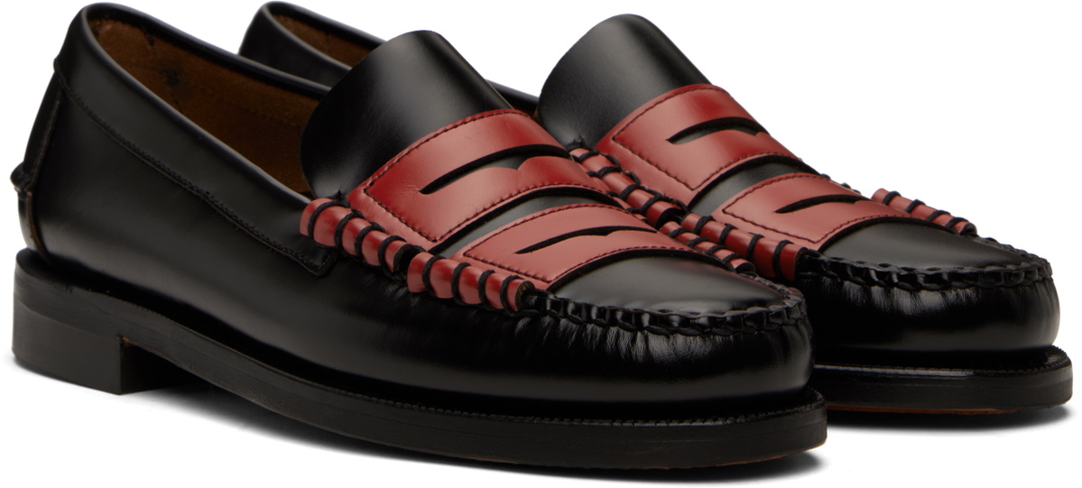 Random Identities Black & Red Sebago Edition Double Penny Dan Loafers