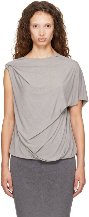 Photo: Entire Studios Gray Lycra Side Drape Top