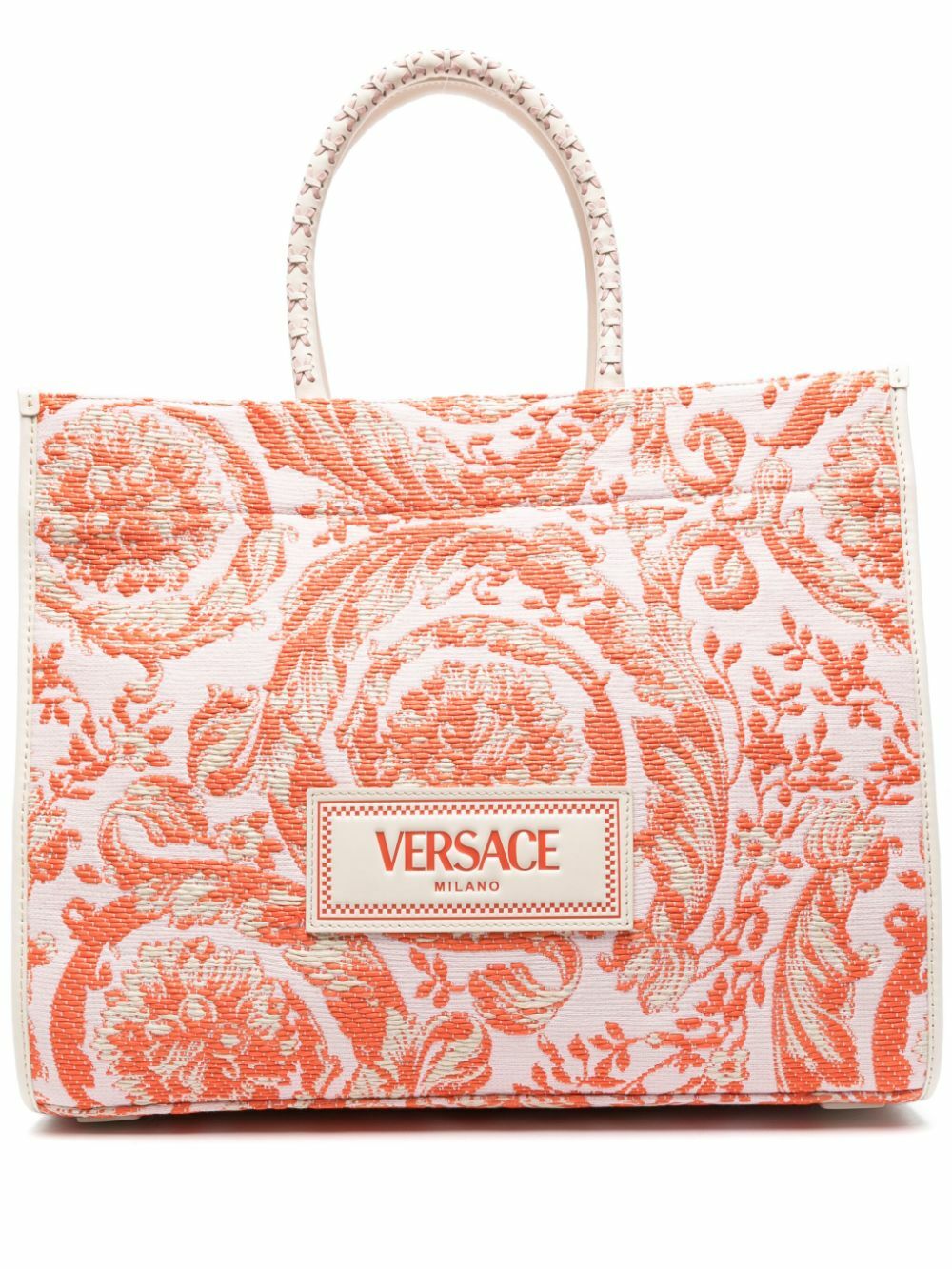 トートバッグ Versace Light Pink Barocco Jacquard Canvas Bag Versace Light Pink Barocco Jacquard Canvas Bag | THE LIST