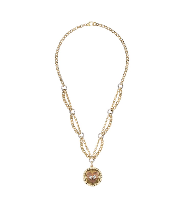 Photo: FoundRae Forever A Pair 18kt gold pendant necklace with diamonds