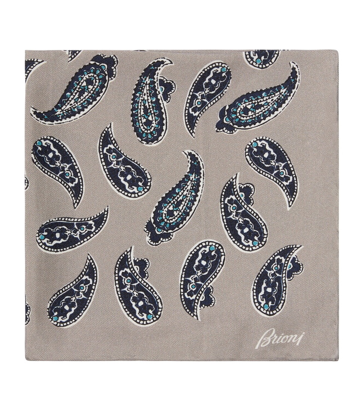 Photo: Brioni Paisley silk twill pocket square