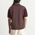 Drôle de Monsieur Men's Jacquard Polo Shirt in Dark Red