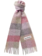 Acne Studios - Fringed Checked Knitted Scarf