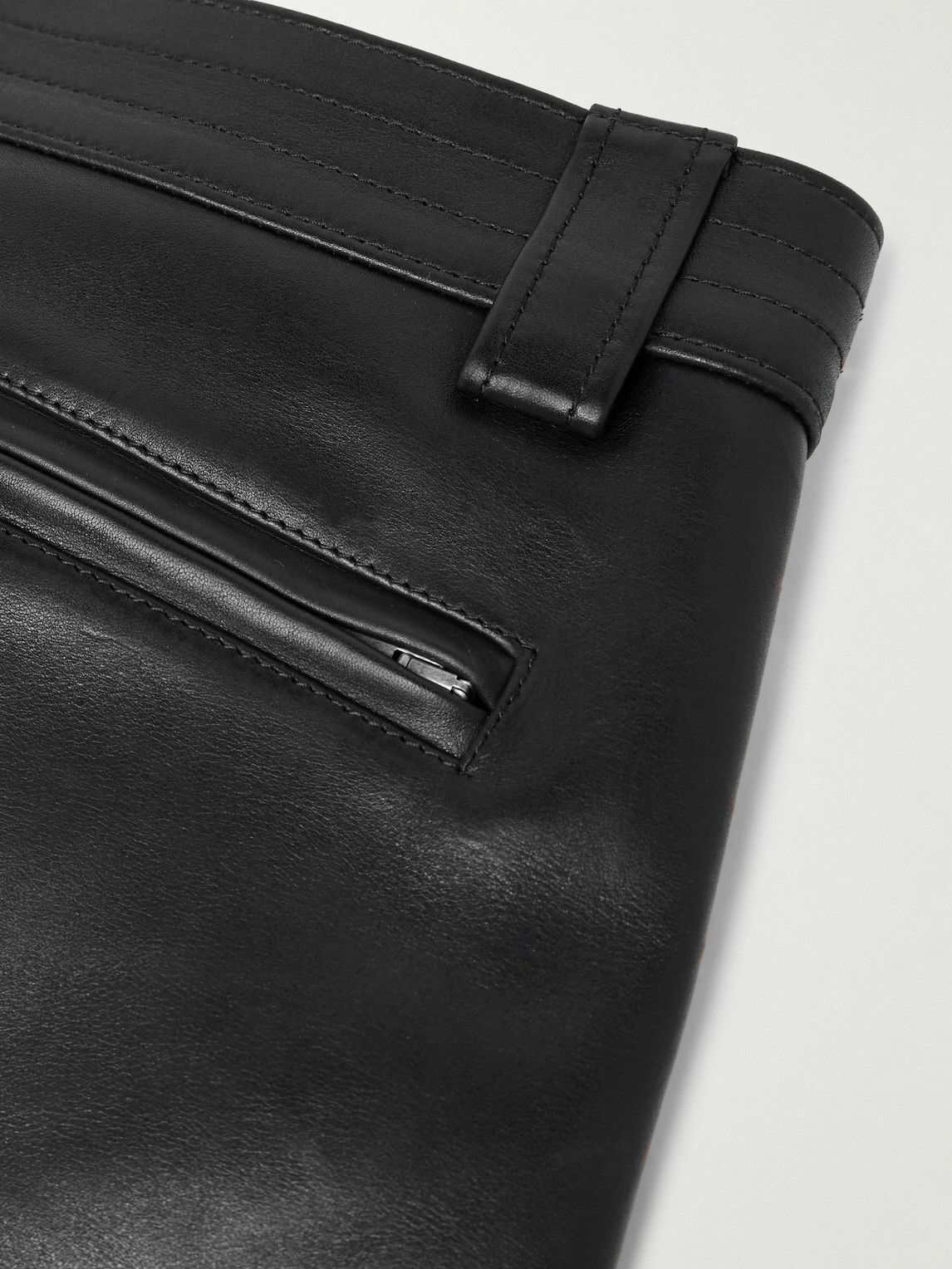 SAINT LAURENT - Tapered Leather Trousers - Black
