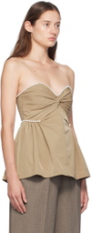 Kika Vargas Beige Hebe Top