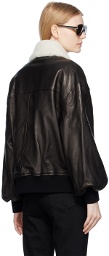 KHAITE Black 'The Shellar' Leather Jacket