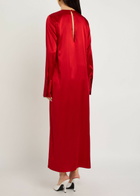 Armarium Bruna Stretch-silk Midi Dress Red
