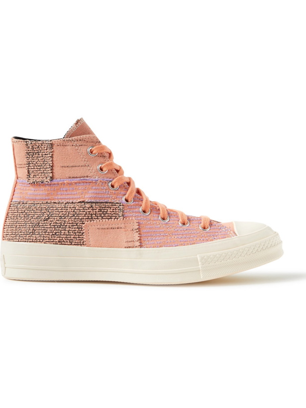 Photo: CONVERSE - Chuck 70 Patchwork Tweed High-Top Sneakers - Orange - 5