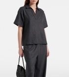 Asceno Modena wool and cashmere flannel polo shirt