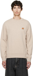 Maison Kitsuné Beige Fox Head Sweatshirt