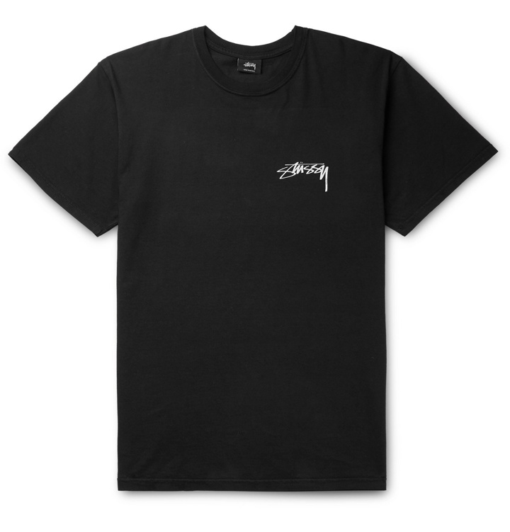 Photo: Stüssy - Bloom Printed Cotton-Jersey T-Shirt - Black