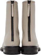 Legres Beige Leather Combat Boots