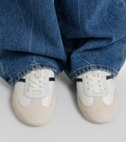 Veronica Beard Leather-trimmed canvas sneakers