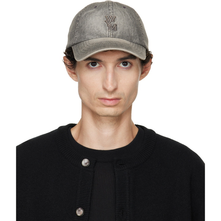 Photo: WOOYOUNGMI Gray Ribbed Denim Logo Ball Cap