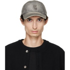 WOOYOUNGMI Gray Ribbed Denim Logo Ball Cap