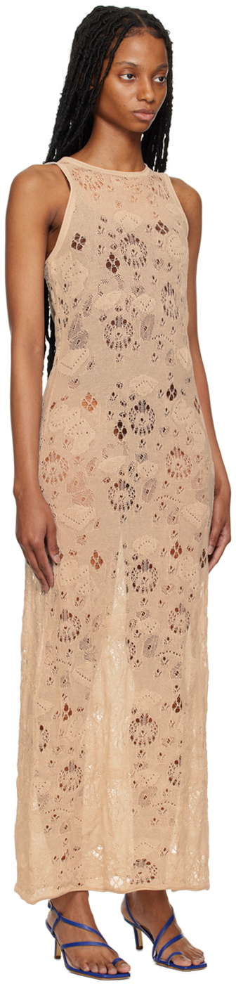 Olēnich Beige Cutout Maxi Dress