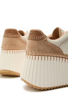 Chloe Nama 80 Panelled Leather Sneakers Beige