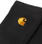 Carhartt WIP - Chase Logo-Embroidered Cotton-Blend Socks - Black