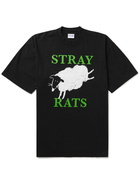 Stray Rats - Logo-Print Cotton-Jersey T-Shirt - Black