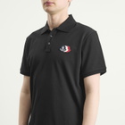 Moncler Men's Tripe Crest Polo Shirt in Black