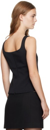 Recto Black Signature Curved Neck Tank Top