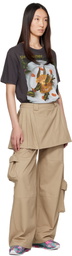 Collina Strada Gray 'Girl Dinner' Rhinestone T-shirt